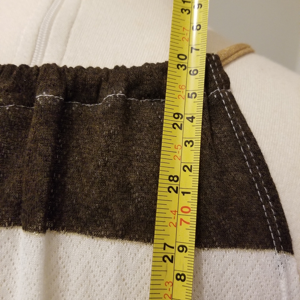 Vitamin A Brown & White Stripe High Neck Sleeveless Cover Up Dress Sz M NWT $138 - Picture 7 of 8